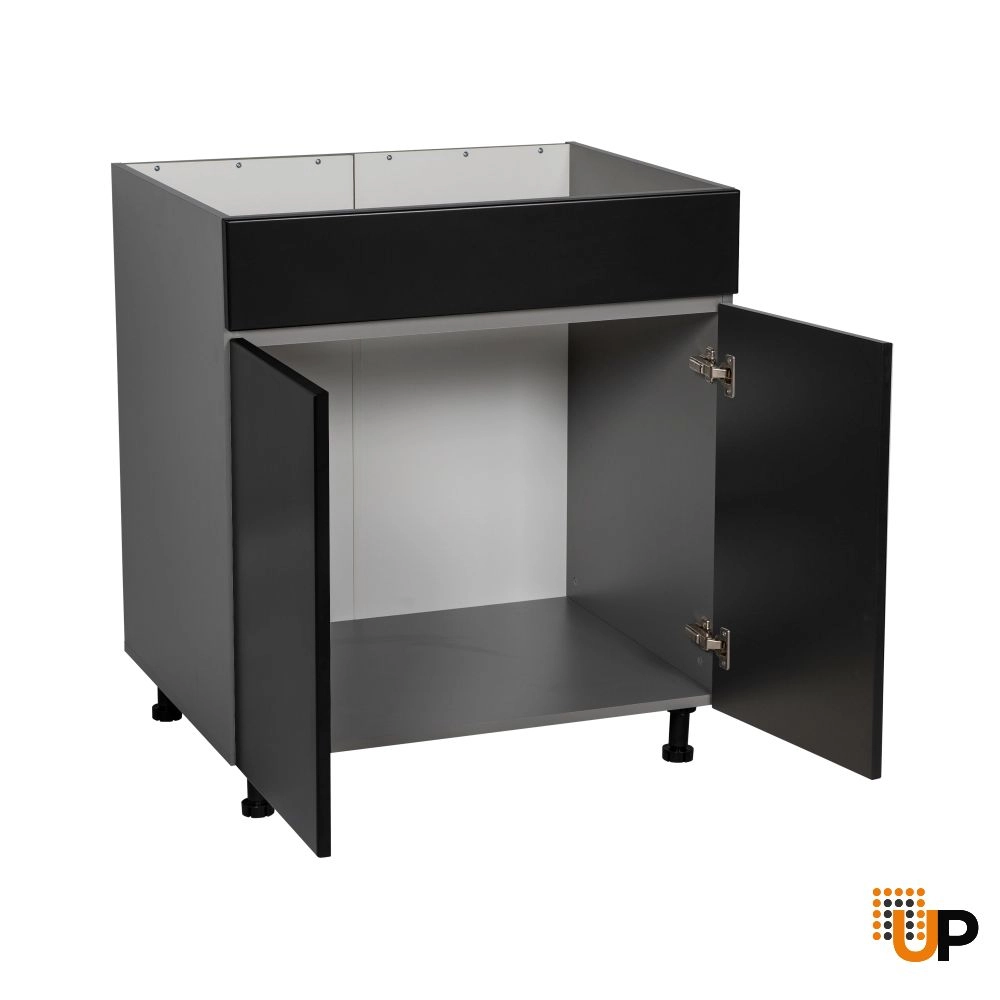 30" Sink Base Cabinets-High Double Door-with Black Matte door photo#2