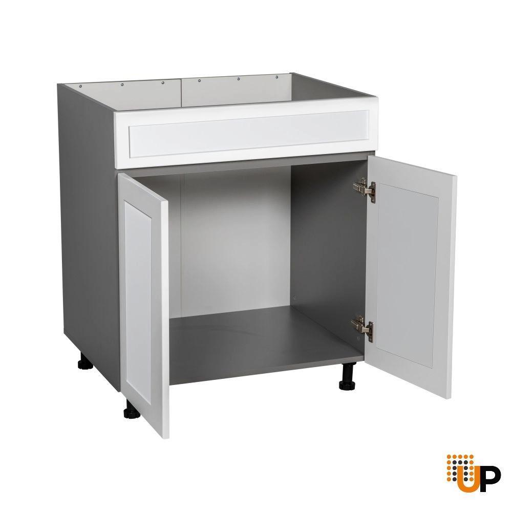 33" Sink Base Cabinets-High Double Door-with Shaker White Matte door photo#2