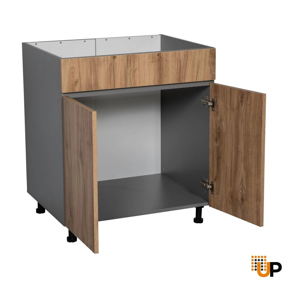 30" Sink Base Cabinets-High Double Door-with Natural Teak door photo#2