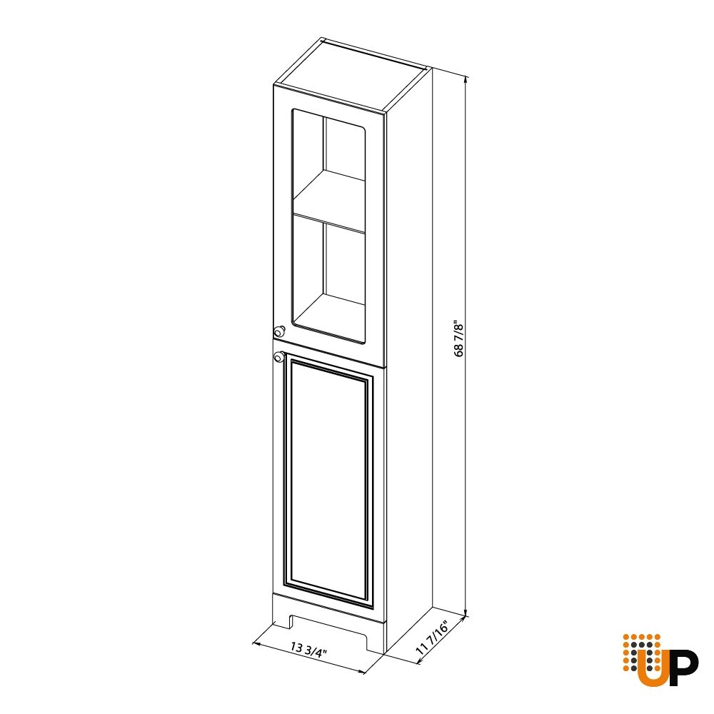 Side Vanity Cabinet Classic Collection White Matte Color 14" photo#7