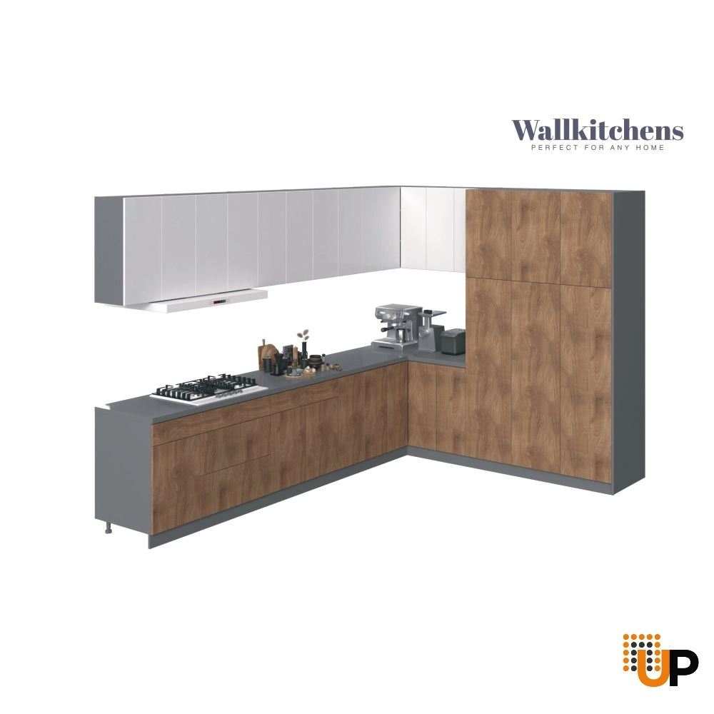 Kitchen Timeless Collection Natural Teak & White Gloss Color Base Size 12Ft Wide photo#1