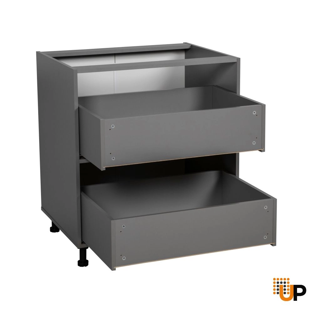 33" Base Cabinet-Double Door-Two Drawer-Grey photo#2
