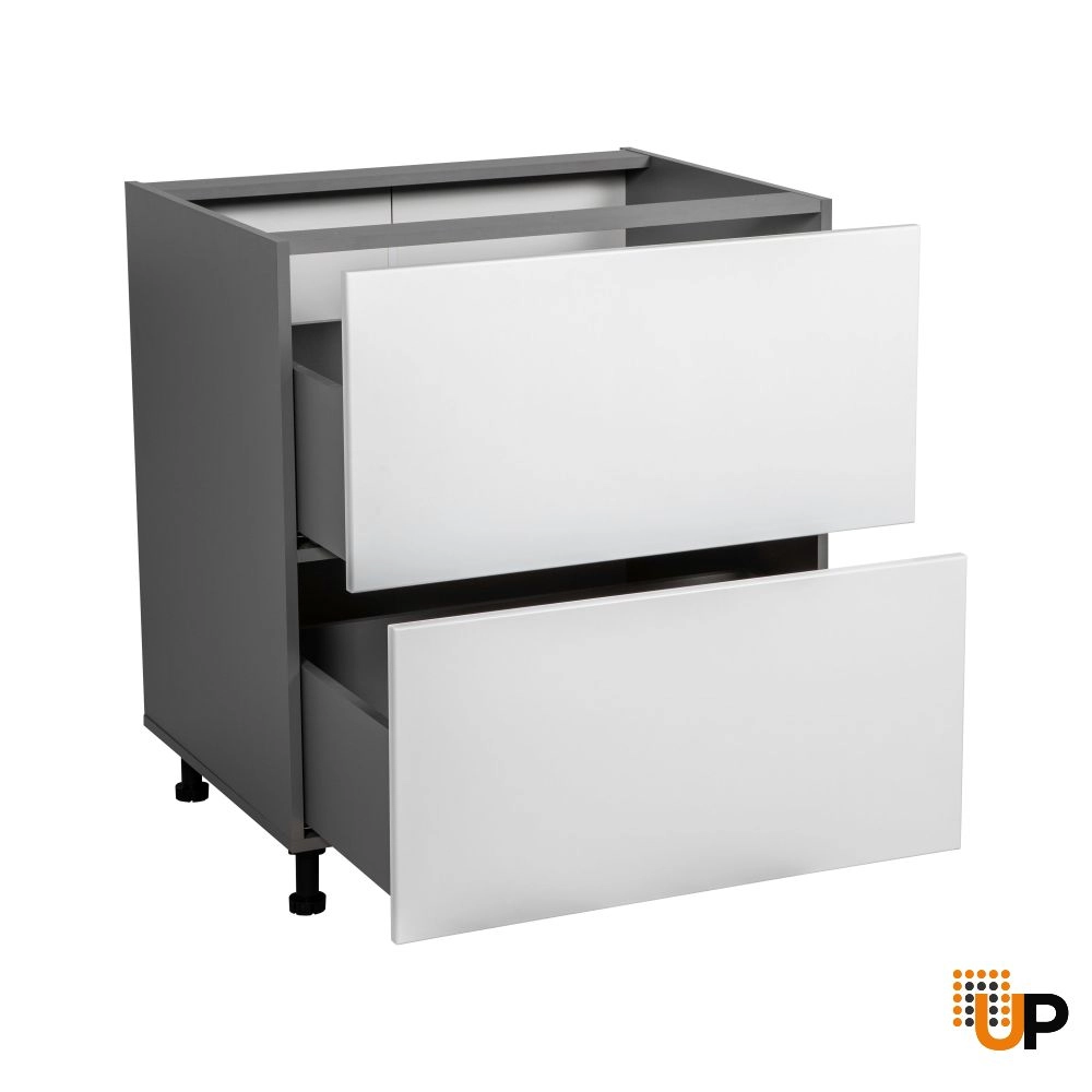 24" Base Cabinet-Double Door-Two Drawer-with White Gloss door photo#2