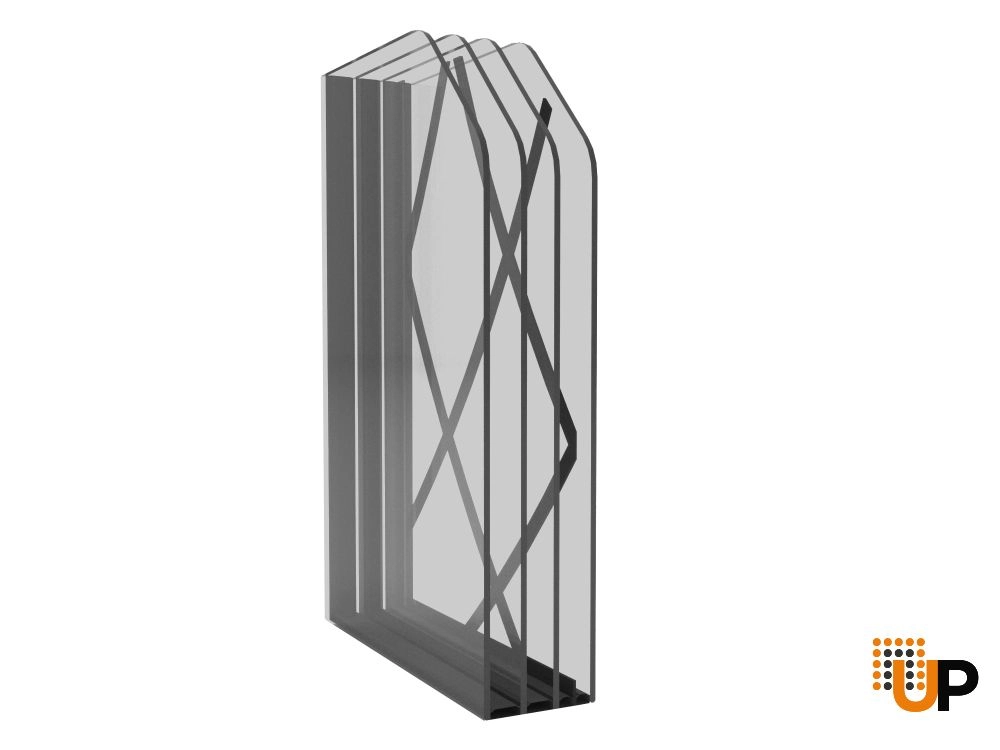 Single swing wrought iron modern exterior door with triplex glass | Iron 1600 Black | 68 x 96 (16+36+16 x 80+16) photo#5