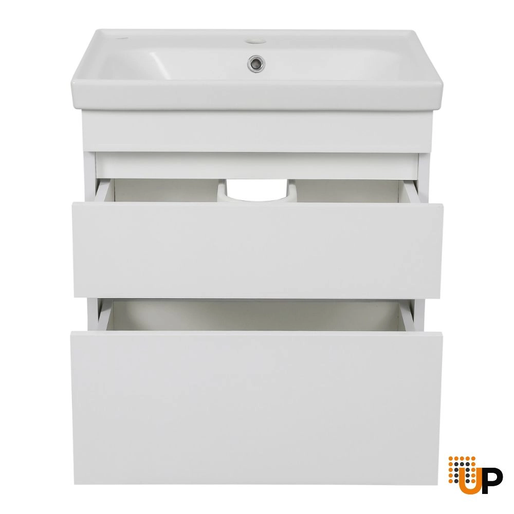 Modern Wall-Mounted Bathroom Vanity with Washbasin | Niagara White High Gloss Collection | Non-Toxic Fire-Resistant MDF-24" photo#4