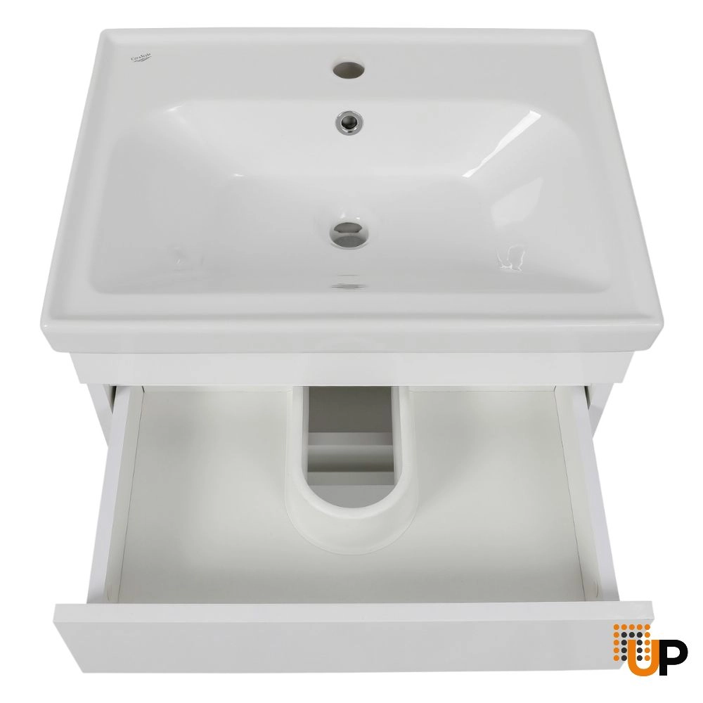 Modern Wall-Mounted Bathroom Vanity with Washbasin | Niagara White High Gloss Collection | Non-Toxic Fire-Resistant MDF-24" photo#5