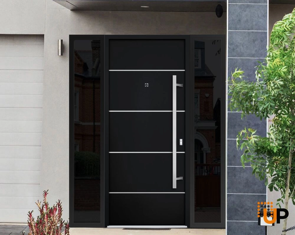 Single swing metal-aluminum modern exterior door | Deux 6083 Black | 60 x 80 photo#3