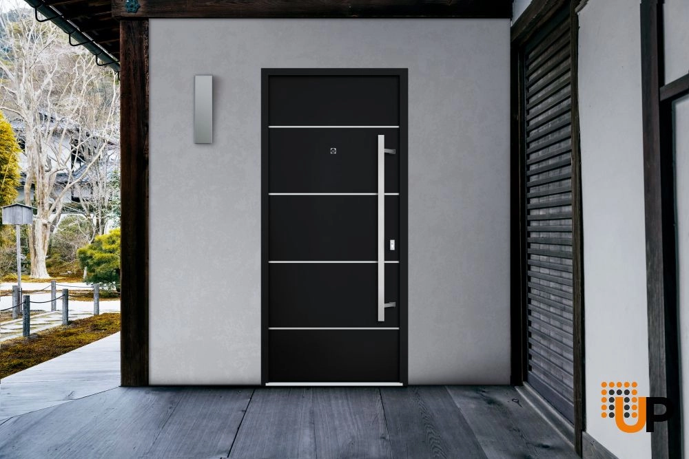 Single swing metal-aluminum modern exterior door | Deux 6083 Black | 36 x 80 photo#3