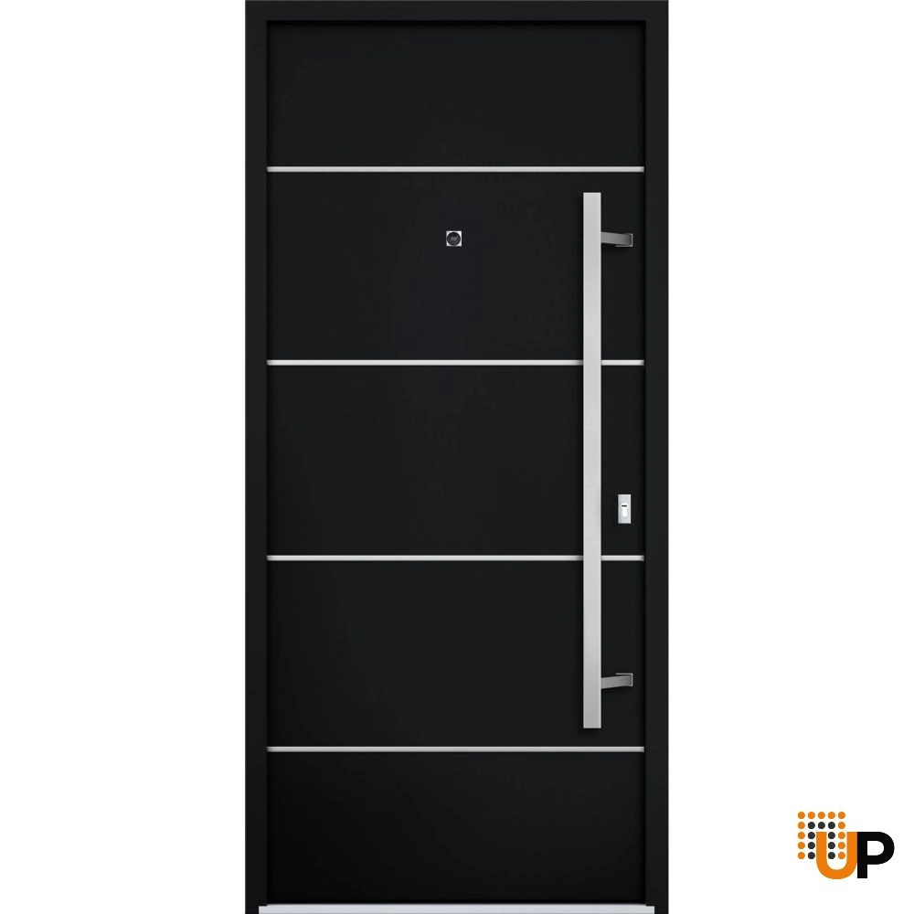 Single swing metal-aluminum modern exterior door | Deux 6083 Black | 36 x 80 photo#1