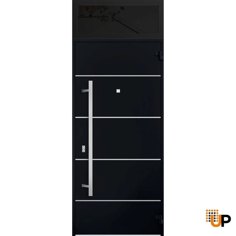 Single swing metal-aluminum modern exterior door | Deux 6083 Black | 36 x 96 photo#2