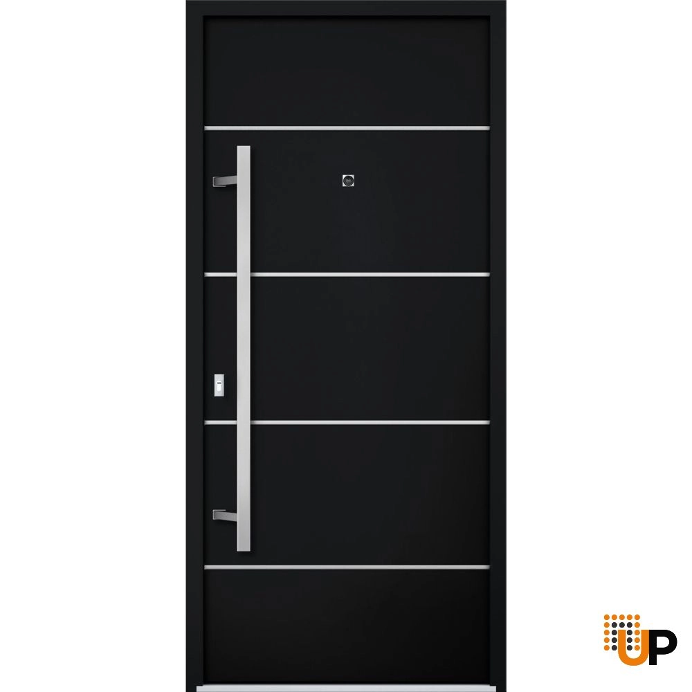 Single swing metal-aluminum modern exterior door | Deux 6083 Black | 36 x 80 photo#1
