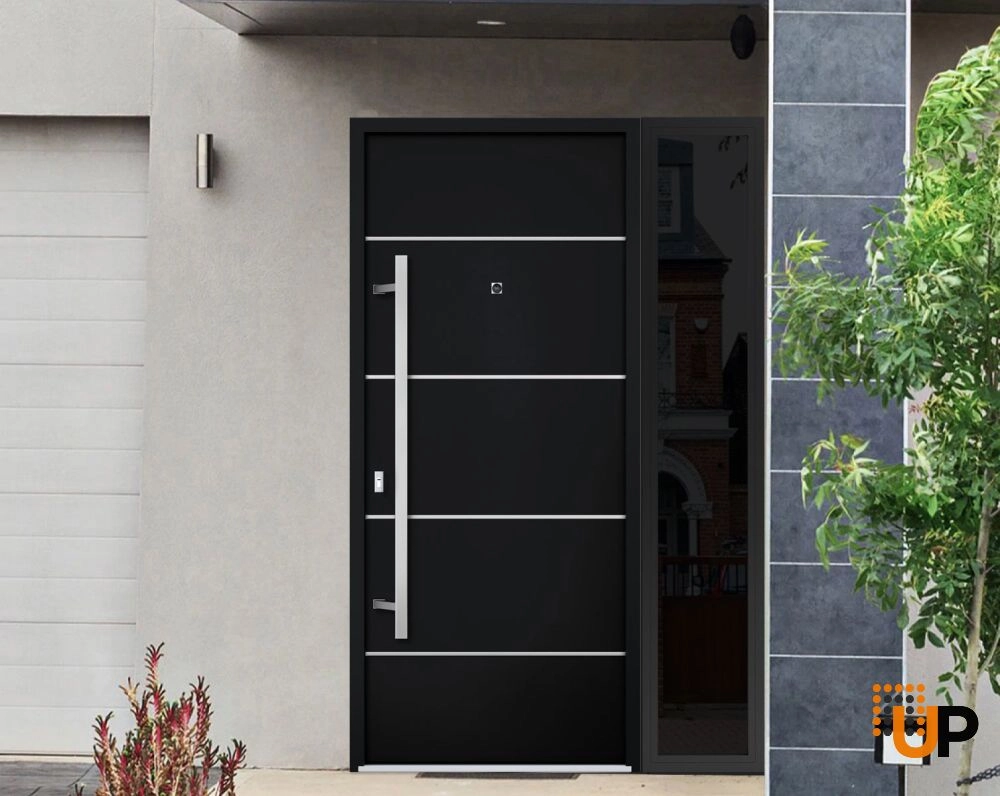 Single swing metal-aluminum modern exterior door | Deux 6083 Black | 50 x 80 photo#3