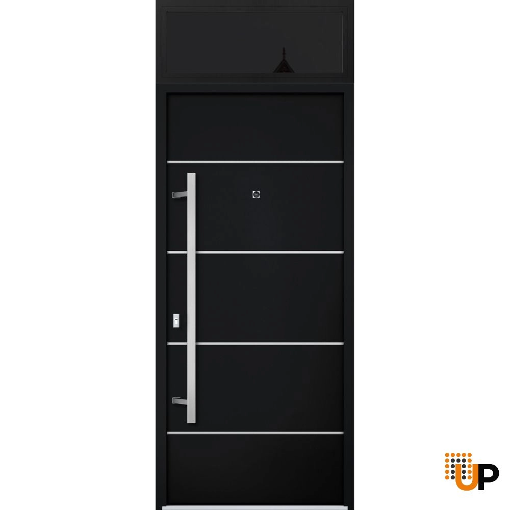 Single swing metal-aluminum modern exterior door | Deux 6083 Black | 36 x 96 photo#1