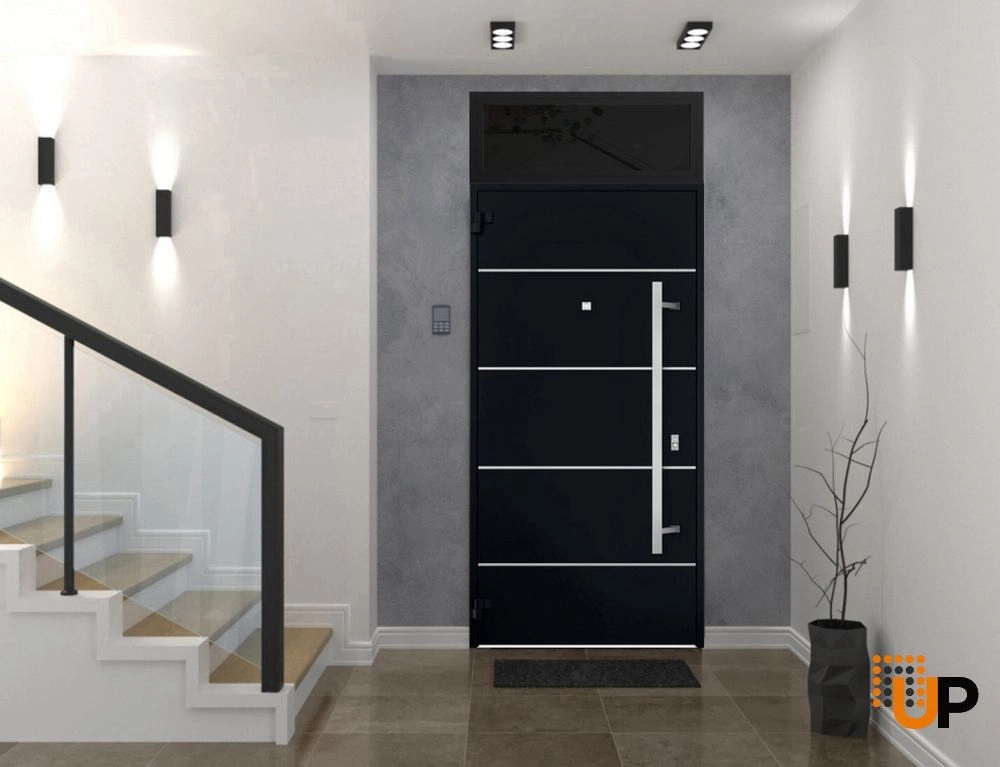 Single swing metal-aluminum modern exterior door | Deux 6083 Black | 36 x 96 photo#4