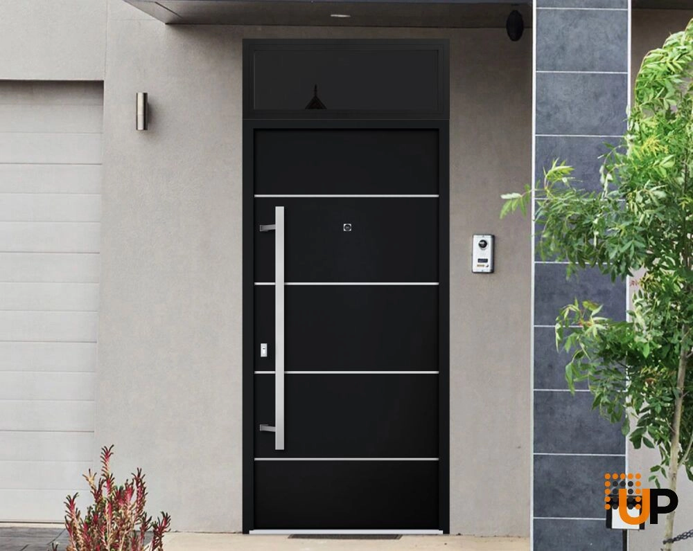 Single swing metal-aluminum modern exterior door | Deux 6083 Black | 36 x 96 photo#3