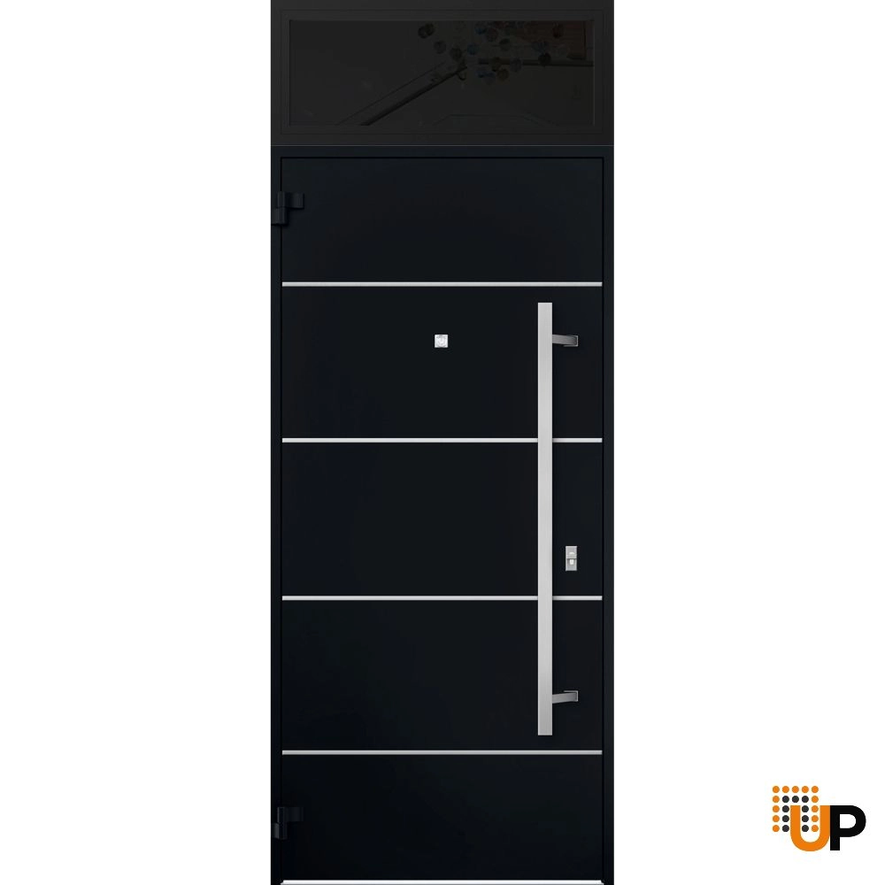 Single swing metal-aluminum modern exterior door | Deux 6083 Black | 36 x 96 photo#2