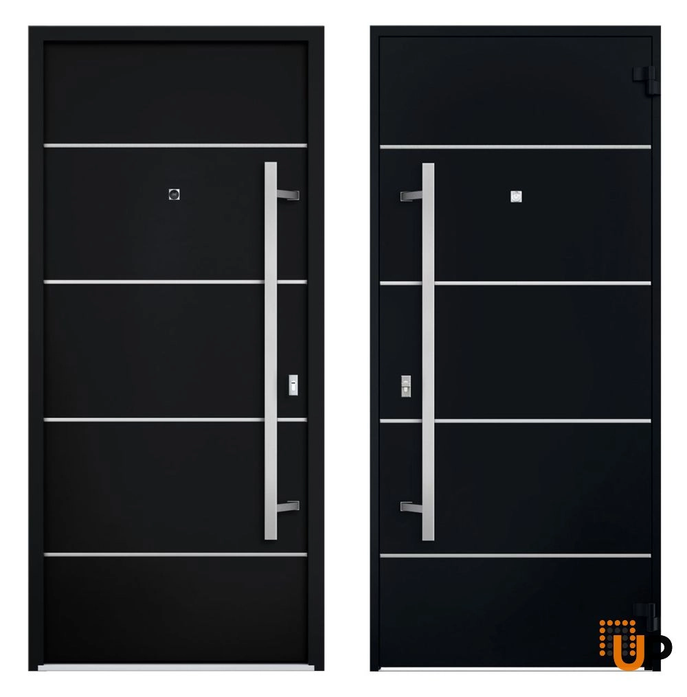 Single swing metal-aluminum modern exterior door | Deux 6083 Black | 36 x 80 photo#5