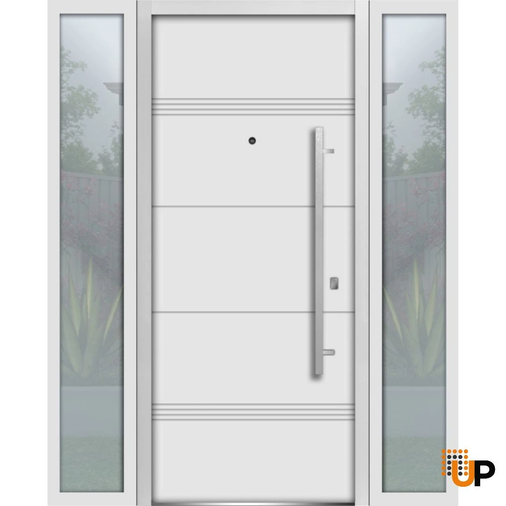 Single swing metal-aluminum modern exterior door | Deux 1705 White | 60 x 80 photo#1