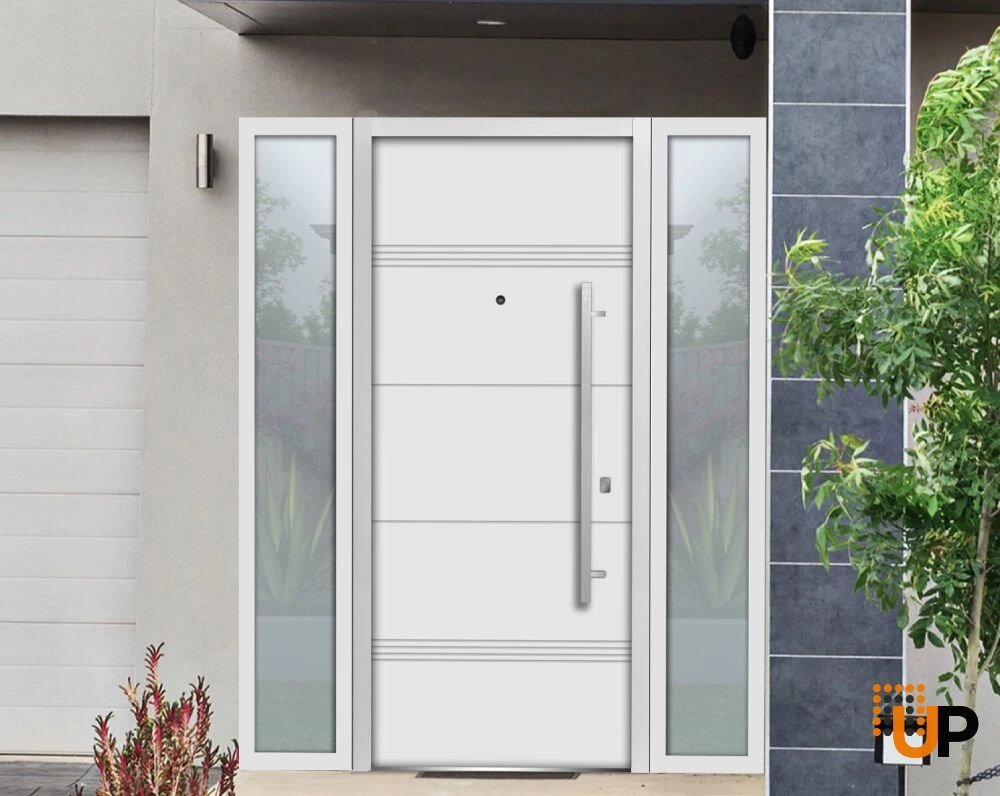 Metal Side Lite for Entry Door White, Mirrored/clear -14" x 82" photo#4