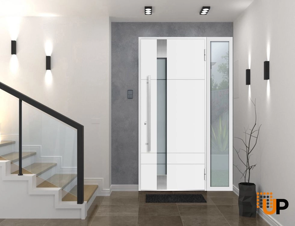 Metal Side Lite for Entry Door White, Mirrored/clear -12" x 82" photo#3