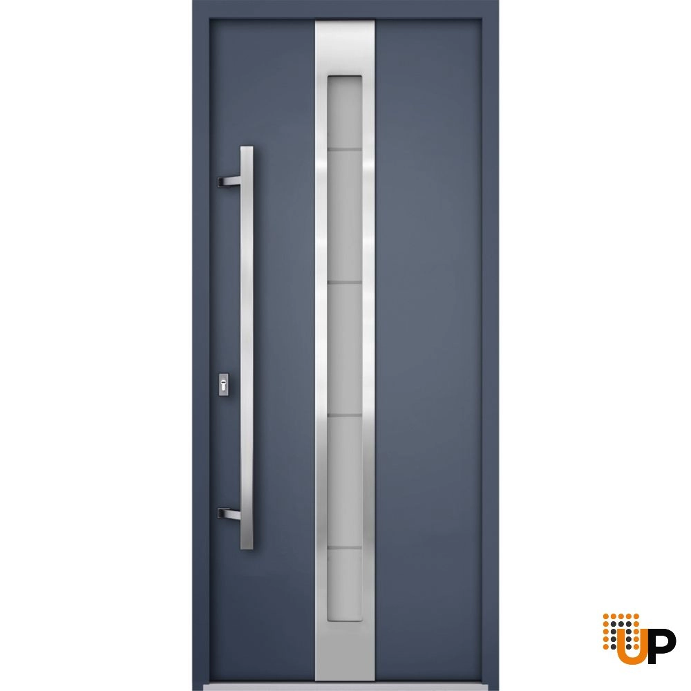 Single swing metal-aluminum modern exterior door with triplex | Deux 1717 Gray Graphite | 36 x 80 photo#1