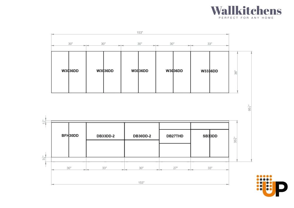 Kitchen Signature Collection White Matte Color Base Size 13Ft Wide photo#4