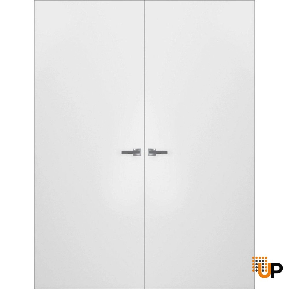 Double solid wood with honeycomb swing modern interior hidden door | Planum 0010 Primed | 60 x 84 (2* 30x84) photo#1