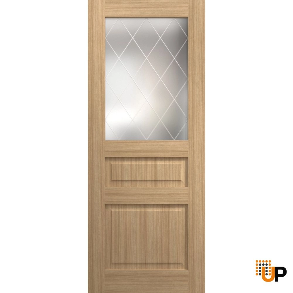 Single solid core interior door slab with frosted glass | Ego 5011 EGO Natural Oak | 32 x 80 photo#1