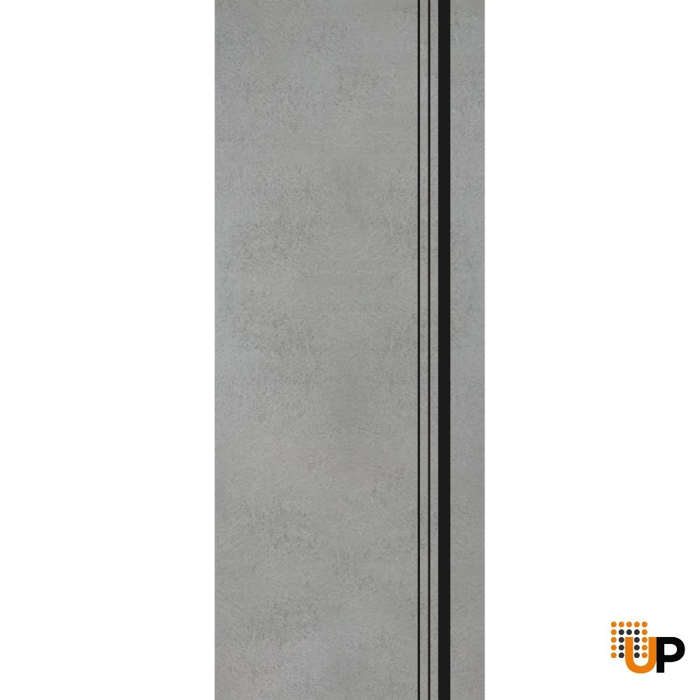 Single solid wood with honeycomb modern interior door slab | Planum 0011 Concrete | 18 x 80 photo#1