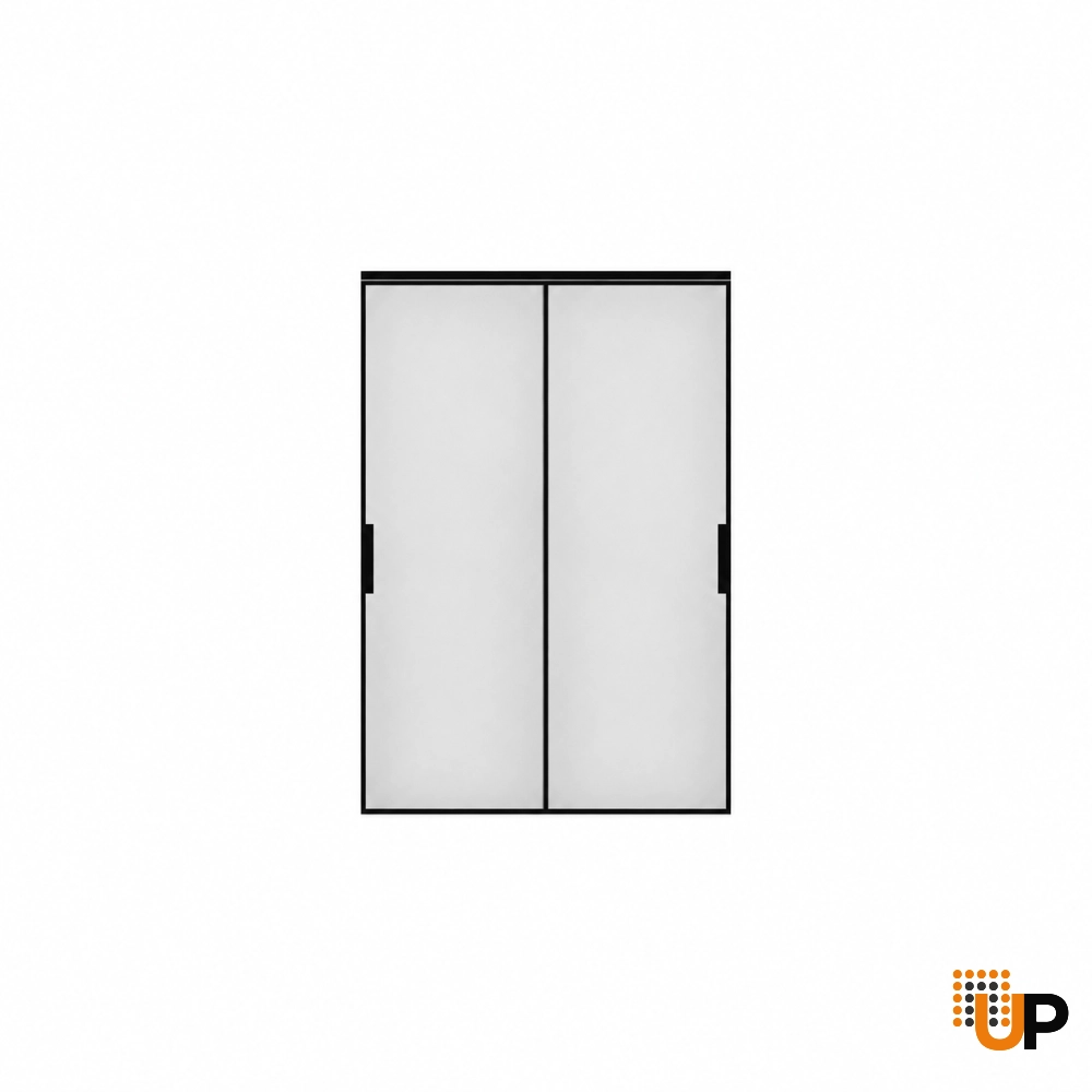 Lumo 1900 interior closet bypass door 48x80 (2* 24x80) black aluminum Photo #1