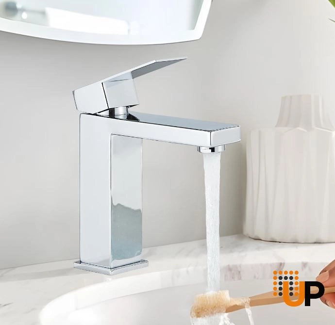 Chrome Bathroom Faucet, Single Handle Bathroom Faucet for Sink 1 Hole, Lavatory Vanity Tap photo#1