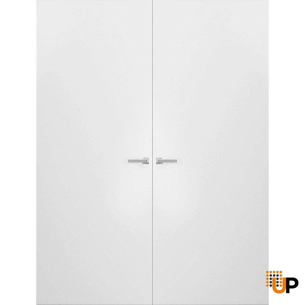 Double solid wood with honeycomb swing modern interior hidden door | Planum 0010 Primed | 56 x 80 (2* 28x80) photo#1