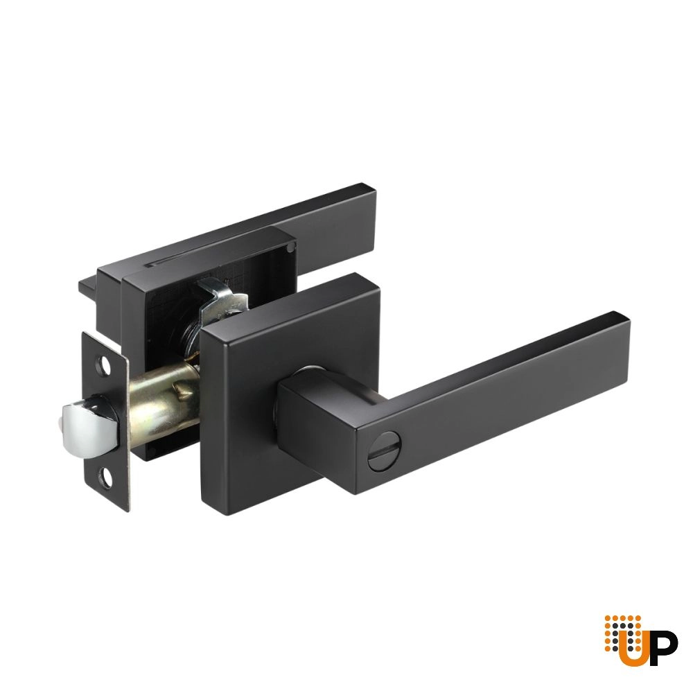 Modern Square Matte Black Privacy Bathroom Bedroom Lock photo#1