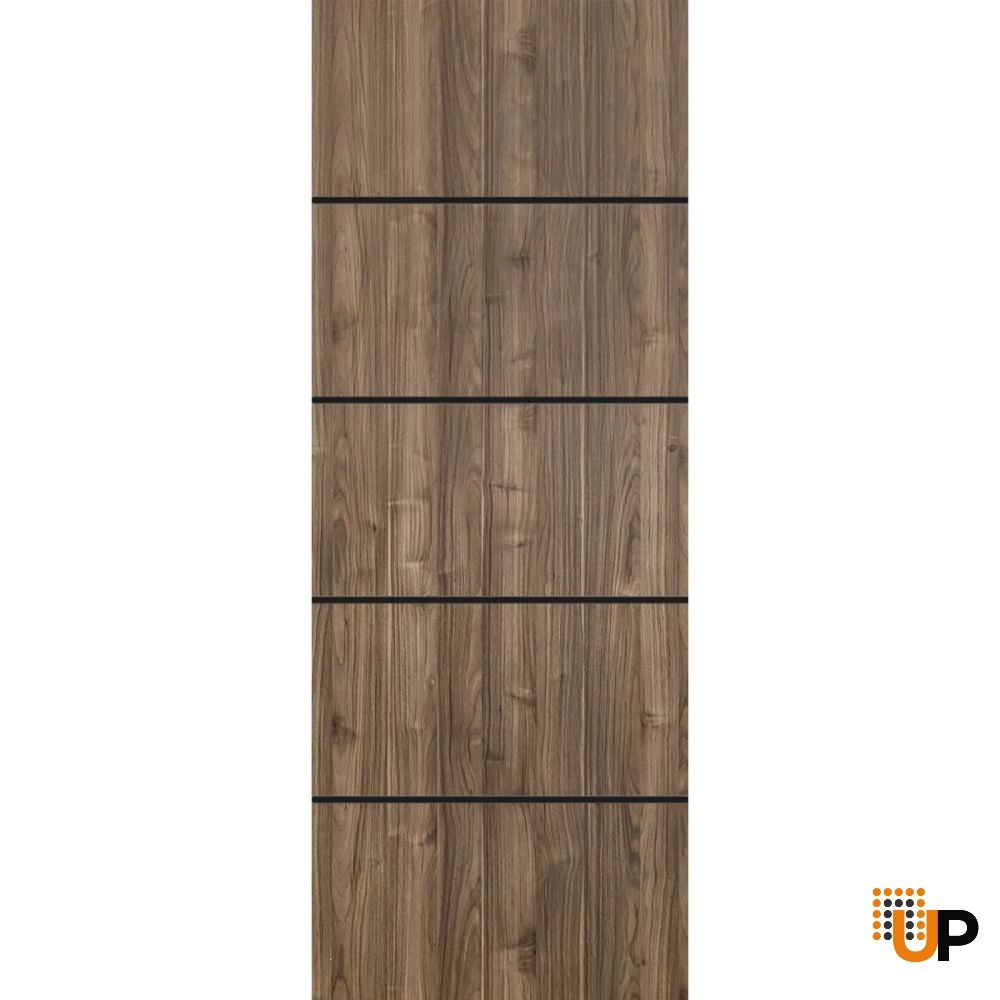 Single solid wood with honeycomb modern interior door slab | Planum 0015 Walnut | 18 x 80 photo#1