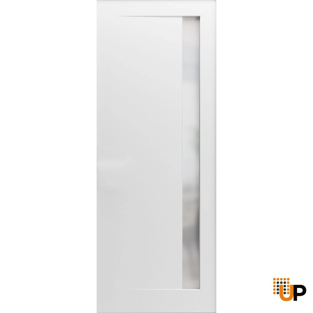 Single solid core interior door slab with frosted glass | Planum 0660 Painted White | 30 x 84 photo#1