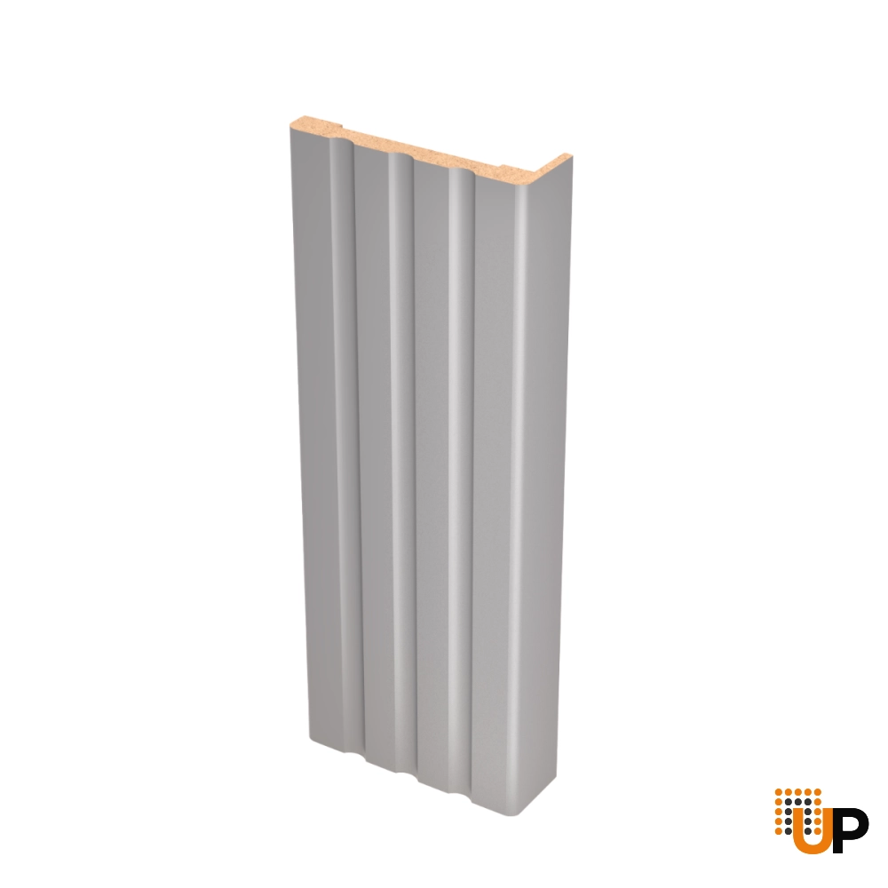 Fluted Trims with Square Rosettes for Interior Doors, Painted Grey, Up to 84x84” Doors photo#1