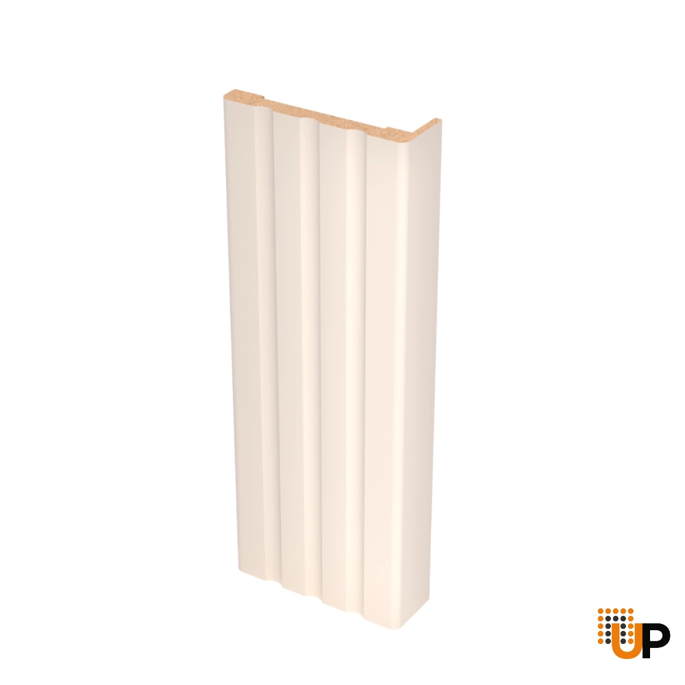 Fluted Trims with Square Rosettes for Interior Doors, Painted Creamy, Up to 84x84” Doors photo#1