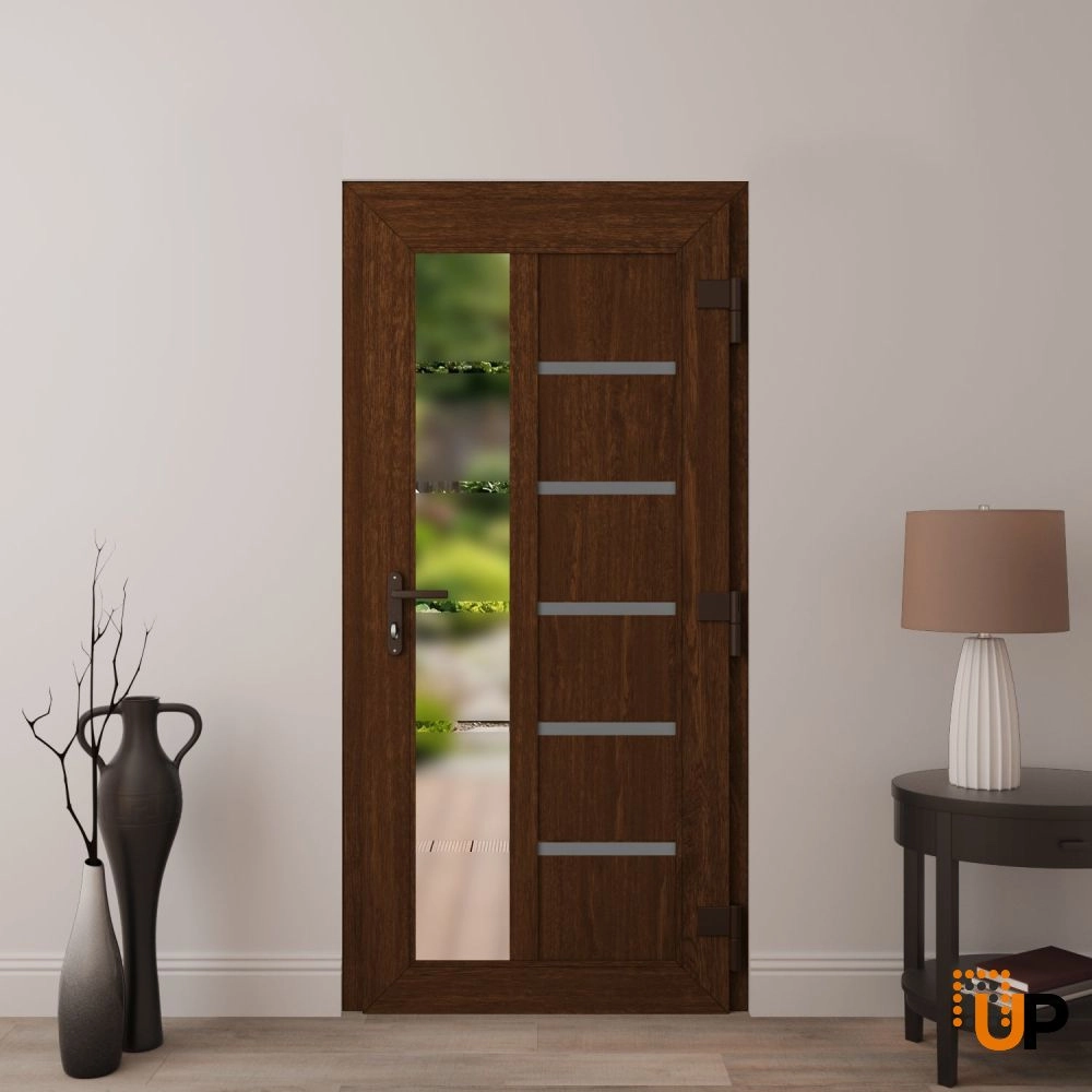 Manux 8088 vinyl (upvc) door 36x80 brown upvc Photo #4