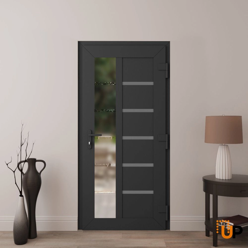 Manux 8088 vinyl (upvc) door 36x80 grey upvc Photo #4