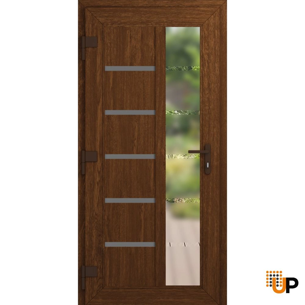 Manux 8088 vinyl (upvc) door 36x80 brown upvc Photo #2