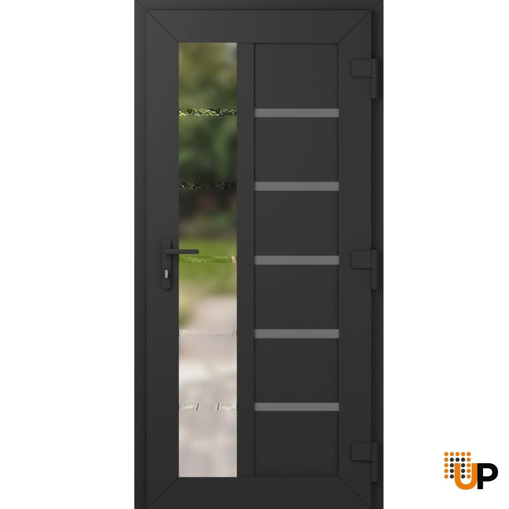 Manux 8088 vinyl (upvc) door 36x80 grey upvc Photo #2