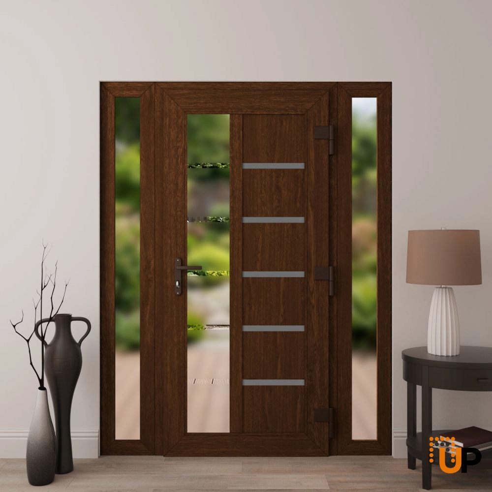 Manux 8088 vinyl (upvc) door 60x80 (12+36+12x80) brown upvc Photo #4