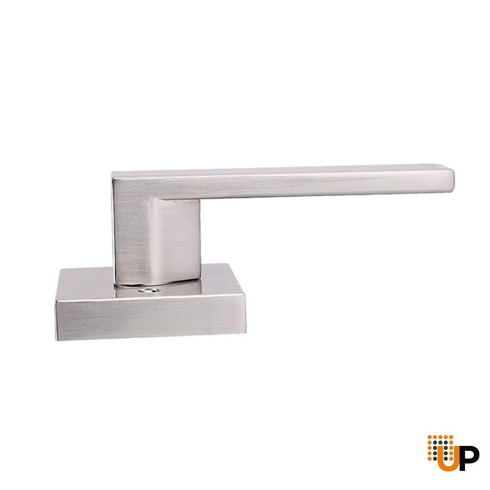 Modern Square Handle-Brushed Nickel Privacy Bathroom Bedroom Lock photo#2