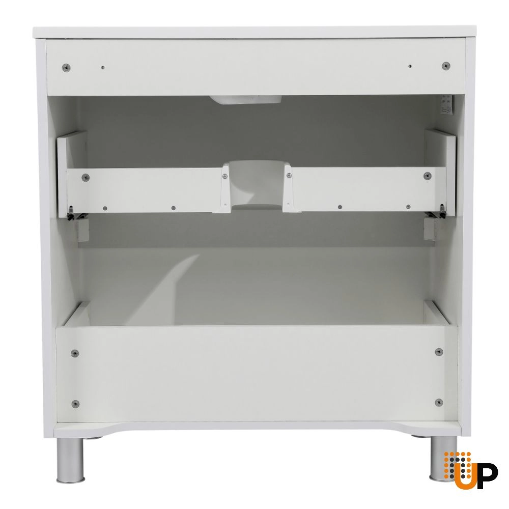 Modern Free Standing Bathroom Vanity with Washbasin | Comfort White High Gloss Collection | Non-Toxic Fire-Resistant MDF photo#5