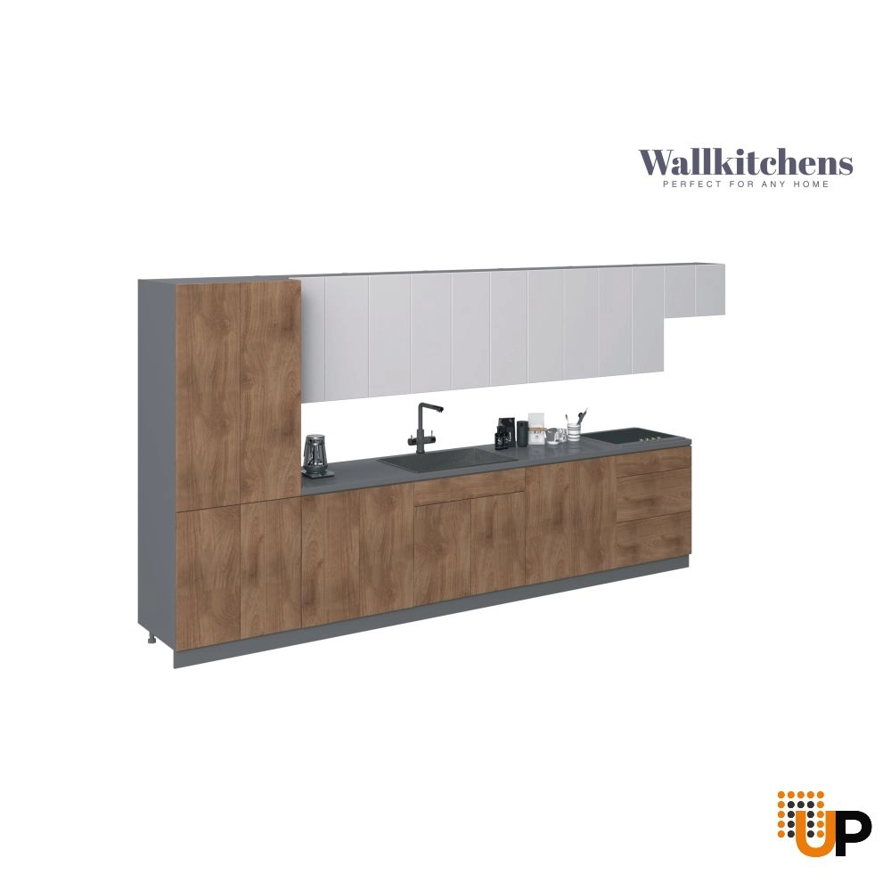 Kitchen Imperial Collection Natural Teak & White Gloss Color Base Size 15Ft Wide photo#1
