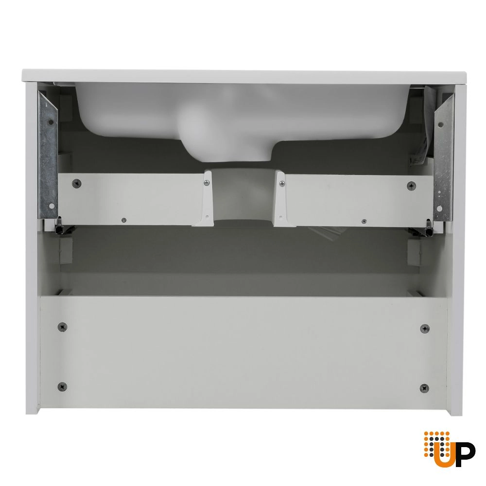 Modern Wall-Mounted Bathroom Vanity with Washbasin | Comfort White High Gloss Collection | Non-Toxic Fire-Resistant MDF-24" photo#6