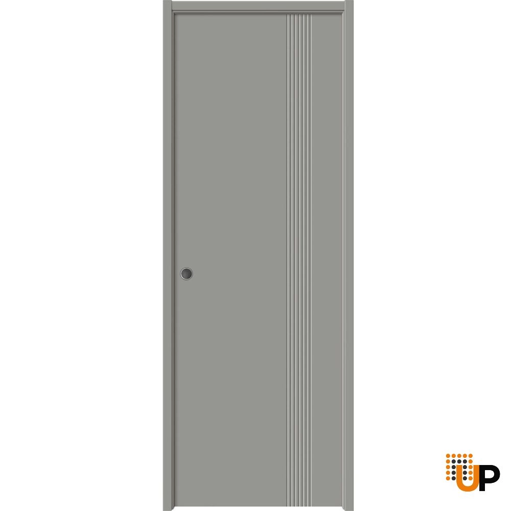 Single solid wood with honeycomb sliding interior pocket door | Basic 0111 Grey | 18 x 80 photo#1
