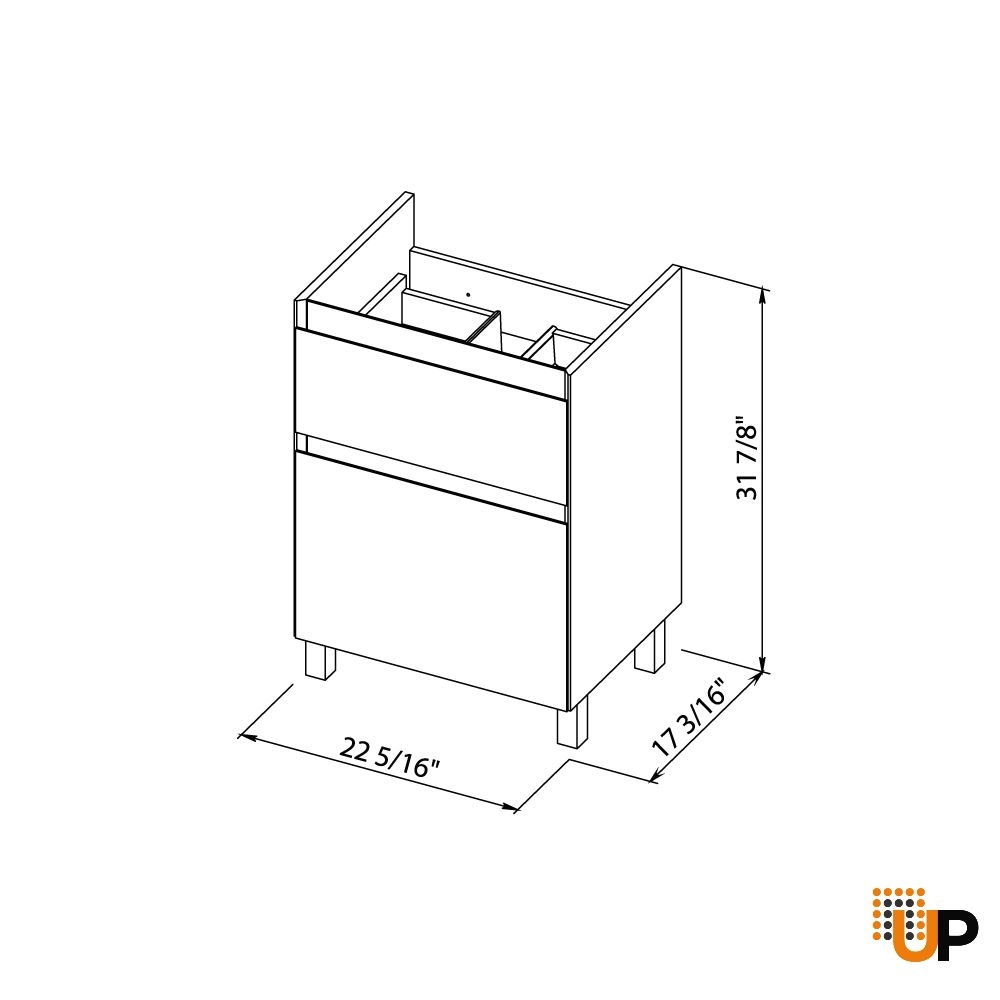 Modern Free standing Bathroom Vanity with Washbasin | Elit Brown Matte Collection | Non-Toxic Fire-Resistant MDF-24" photo#9