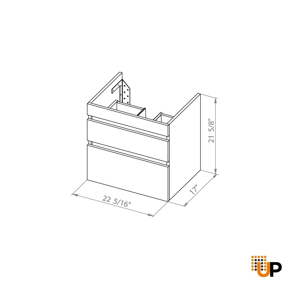 Modern Wall-Mounted Bathroom Vanity with Washbasin | Niagara Gray Matte Collection | Non-Toxic Fire-Resistant MDF-24" photo#7
