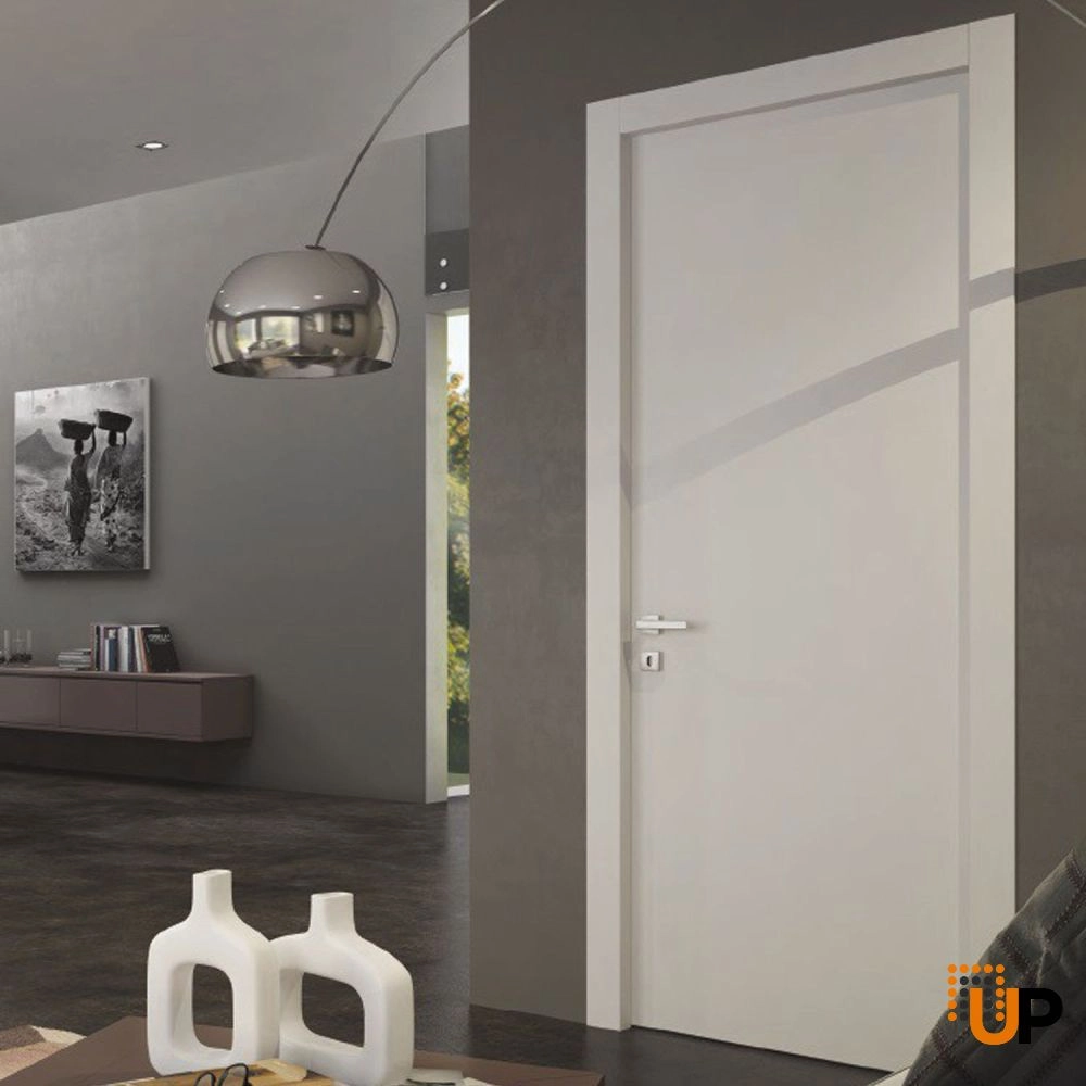 Single solid wood with honeycomb modern interior swing door | Planum 0010 White | 18 x 80 photo#3